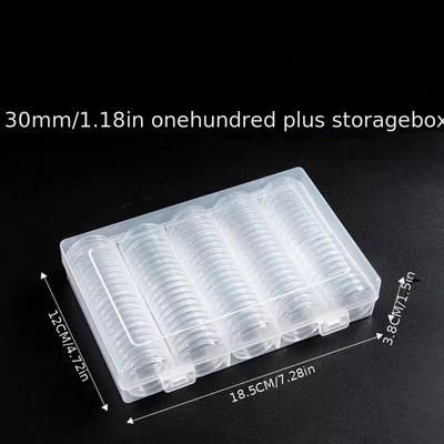 Coin Capsule Round Plastic Coin Box With Storage Box For Coin Collecting Supplies Commemorative Coin Protector Coin Storage Box (30mm, 100pcs) Christmas, Halloween, Thanksgiving Gift