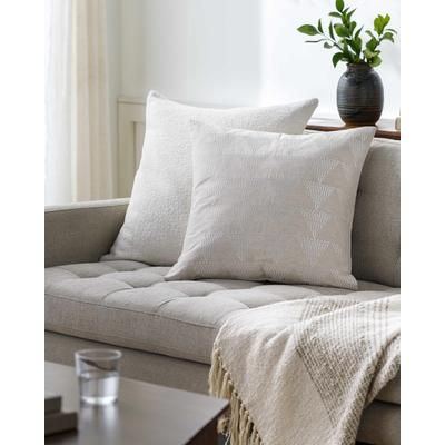 Wendy 18" Square Traditional Beige/Off White Throw Pillow - Boutique Rugs
