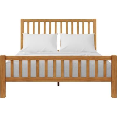 Hampton Wooden Platform Bed in Oak, Queen by Camden Isle in Oak (Size KING)