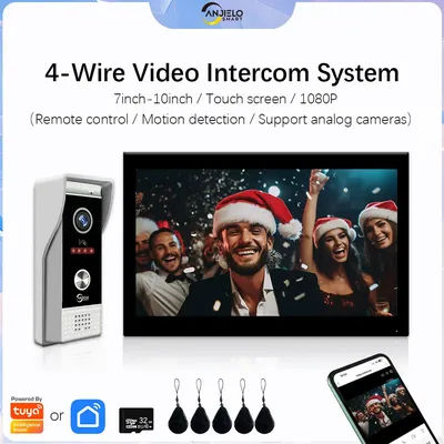 TUYA 1080P 7/10 Inch WiFi Video Intercom Smart Home APP Wireless Video Door Phone RFID Access Control System for Villa Apartment