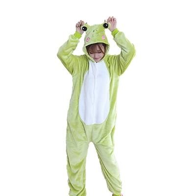 Pigiama Kigurumi Costume di fantasia Costume tutina Fantasia animale Rana Cartone animato Caldo Comodo Adulti Unisex Uomini e Donne Natale Halloween Carnevale Feste Performance Abbigliamento da Casa