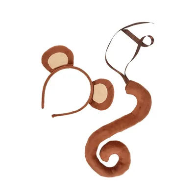 Ensemble oreilles de singe et longue queue, couvre-chef, bandeau d'oreille de chat, pince à cheveux pour danse, carnaval, fête fantaisie, enfants et adultes