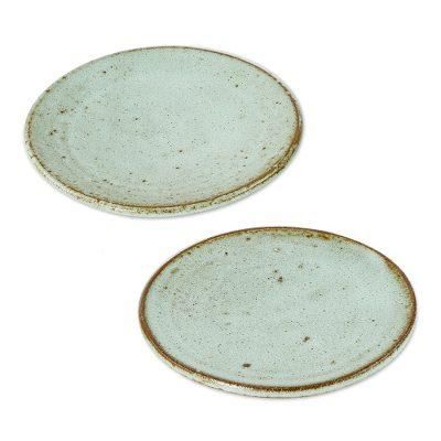Verdant Earth,'Rustic Small Ceramic Dessert Plates (Pair)'