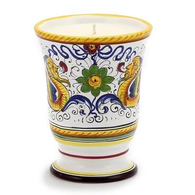 Artistica - Deruta of Italy Deruta Candles: Bell Cup Candle ~ Deruta Raffaellesco Design - CAPRI GARDENIA