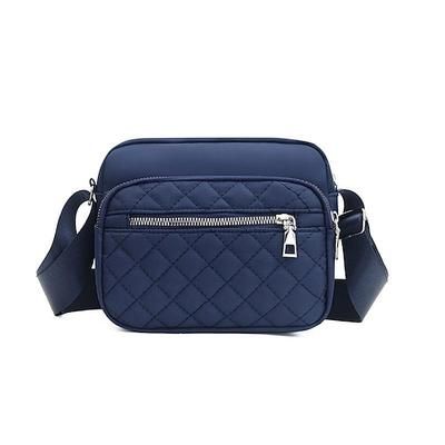 Per donna Borsa a tracolla Sacchetto del telefono mobile Borsa Hobo Nylon Esterno Giornaliero Cerniera Massima capacità Leggero Duraturo Tinta unica Trapuntata Nero Rosso Blu
