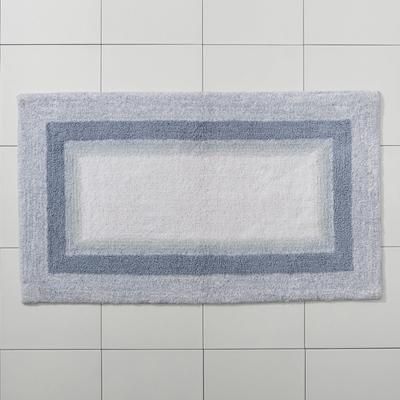 Wide Width Amore Ombre Bath Rug by BrylaneHome in Harmony Blue (Size 21" W 34" L)