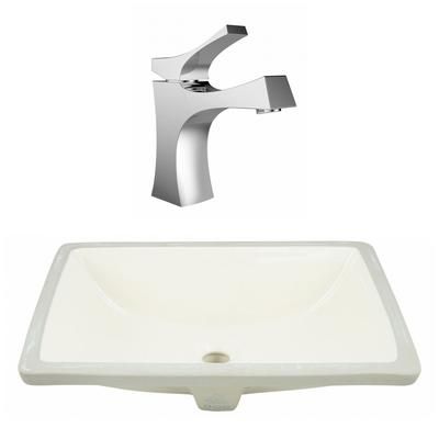 20.75-in. W CSA Rectangle Undermount Sink Set In Biscuit - Chrome Hardware - American Imaginations AI-23069