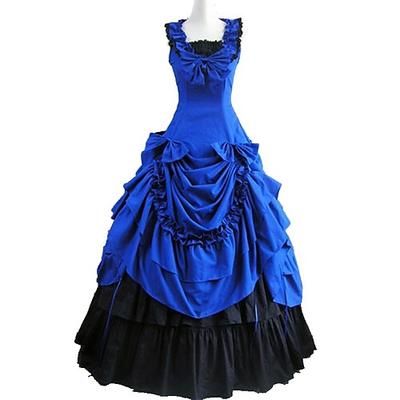 Abito Vittoriano Medievale 18° Secolo Lunghezza alla caviglia Lunghezza lunga Vestito Costume da festa Mascherata Taglie Forti Normale Su misura Patchwork Abito da ballo Costume Per donna Balli di
