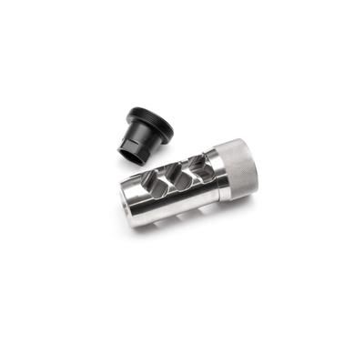 Area 419 Hellfire Self Timing Muzzle Brake 6.5mm 1/2-28 Raw Stainless 419HF-SS-6.5MM-1228
