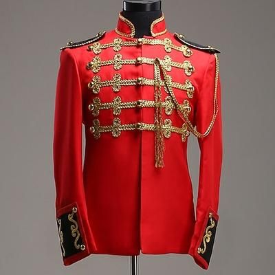 Cappotto Vintage Medievale Giacca Napoleone Cappotto Mascherata Abbigliamento esterno Principe Aristocratico Vintage Ricamato Costume Per uomo Feste Halloween Giubileo di platino della Regina 2022