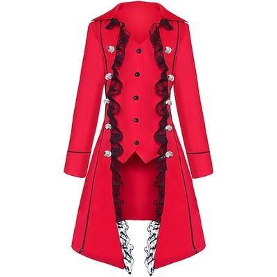 Retrò Vintage Punk Gotico Medievale Cappotto Mascherata Smoking Vampiro Medico della peste Pizzo Costume Per donna Stile Steampunk Halloween Carnevale Mascherata Feste Halloween Adulti Cappotto