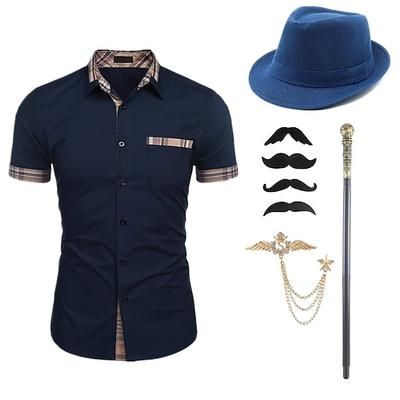 Vintage Ispirato al vintage Abiti Costume da festa Berretto Cosplay Fibbia Tinta unita Halloween Colletto italiano visibile Costume Per uomo Halloween Carnevale Festa Sera Casual Quotidiano Festa