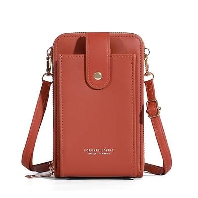 Per donna Borsa a tracolla Sacchetto del telefono mobile pelle sintetica Giornaliero Per eventi Viaggi Cerniera Massima capacità Impermeabile Leggero Tinta unica Rosa scuro Rosso bordeaux Radice di