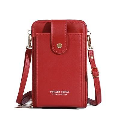Per donna Borsa a tracolla Sacchetto del telefono mobile pelle sintetica Giornaliero Per eventi Viaggi Cerniera Massima capacità Impermeabile Leggero Tinta unica Rosa scuro Rosso bordeaux Radice di