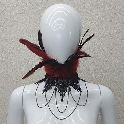 Retrò Vintage Punk Gotico Collana Collare di piume Strega malefico Costume Per donna Fantasia Stile Steampunk Notte di Valpurga Mascherata Festa / Sera Adulti Accessori per il Collo