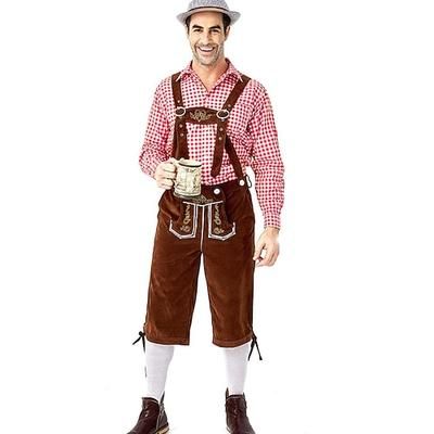 Oktoberfest Blusa / Camicia Costume da festa Lederhosen Bavarese Bavarese Tedesco Monaco di Baviera Prati Per uomo Panno in stile tradizionale