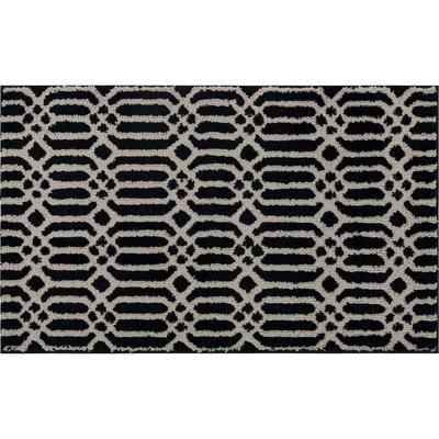 Wide Width Linkage Bath Rug by Mohawk Home in Black Flint (Size 24" W 40" L)