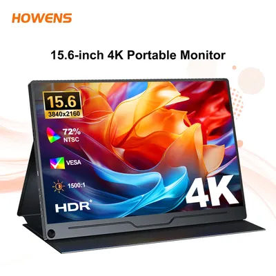 4K Gaming Monitor 15.6 inch Portable Monitor 3840x2160 60Hz Extended Screen Display for Xbox PS 4 5 Switch Office Work Phone