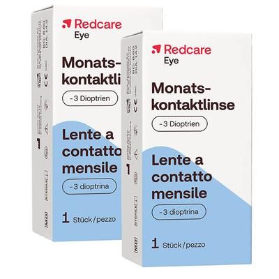 Redcare Lente a contatto mensile -3 Diottrie Set da 2 - risparmia il 3