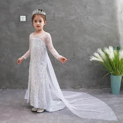 Regina delle nevi Gelido Principessa Elsa Vestito Abito da damigella Sottoveste a-linea Abito a Fantasia for Ragazze Halloween Carnevale Settimana del libro Sinfonia di storie Con il fumetto Vestiti