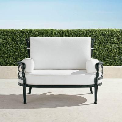 Carlisle Oversized Cuddle Lounge with Cushions in Onyx Aluminum - Quick Dry, Charcoal - Frontgate