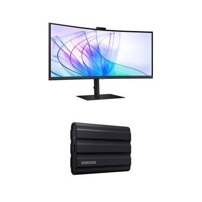 Samsung ViewFinity S65VC 34" 1440p Curved Ultrawide Webcam Monitor & 4TB T7 Shield LS34C650VANXGO