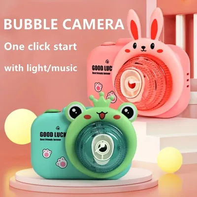 Macchina fotografica a bolle per bambini con soluzione a bolle giocattolo macchina a bolle con luce
