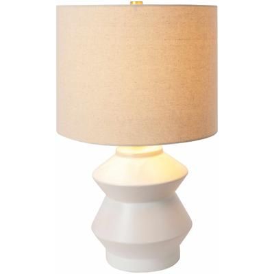 Coxquihui 21"H x 12"W x 12"D Modern White/Beige/Metallic - Brass/Metallic - Nickel/Black Table Lamp - Boutique Rugs