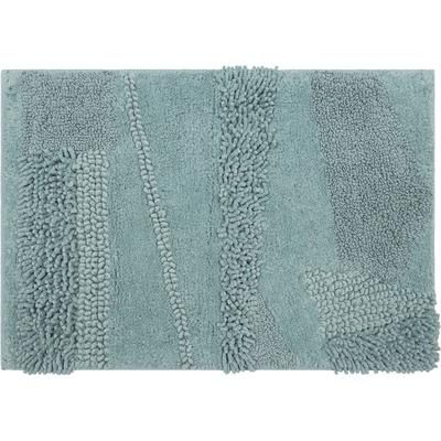Wide Width Composition Bath Rug by Mohawk Home in Glacier (Size 17" W 24" L)
