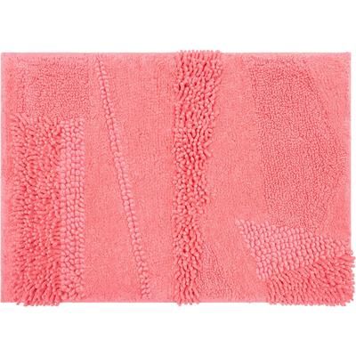 Wide Width Composition Bath Rug by Mohawk Home in Fiesta Hot Pink (Size 27" W 45" L)