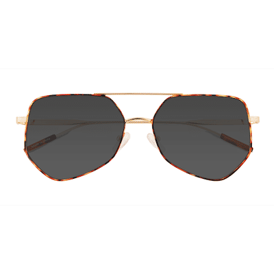 Unisex s aviator Tortoise Gold Metal Prescription sunglasses - Eyebuydirect s Ryan