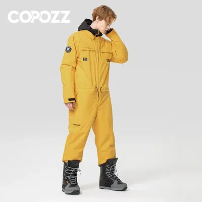 Thick Men Women One-Piece Ski Jumpsuit Outdoor Sports Snowboard Jacket Warm Jump Suit Waterproof