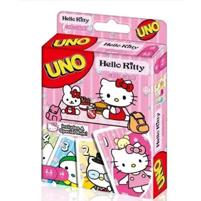 Giochi Mattel UNO Hello Kitty gioco di carte per la notte familiare con grafica a tema Tv Show e una