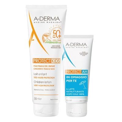 A-Derma Protect Kids SPF50+ Latte Solare Bambino + AH Ristrutturante D