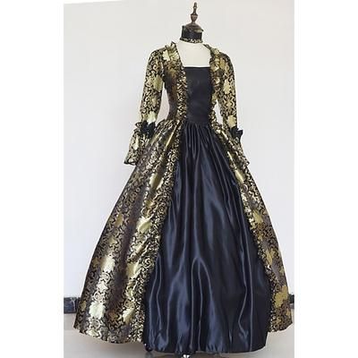 Barocco Punk Gotico Periodo coloniale Maxi Normale A sbuffo Principessa Collo quadrato Costume Reale Halloween Carnevale Mascherata Feste Halloween Performance Adulti