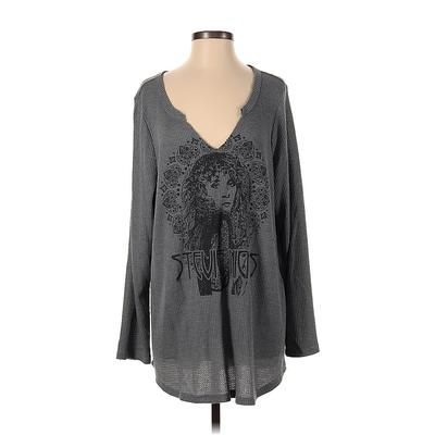 Thermal Top Gray Plunge Tops - Women's Size 2