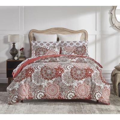 Lyla Collection 100% Microfiber Nautical 7 Piece Comforter Set by Better Trends in Red (Size QUEEN)