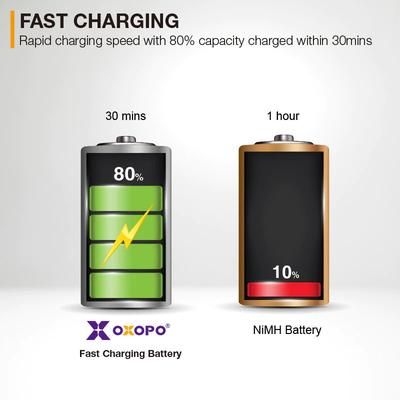 OXOPO XS Series Fast Charging Rechargeable AAA Li-ion (4 batteries+ 1 charger +1 cable)