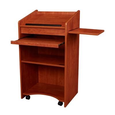 National Public Seating 600-CH Floor Lectern w/ 3 Shelves - 25" x 20" x 46", Laminate, Wild Cherry, Brown