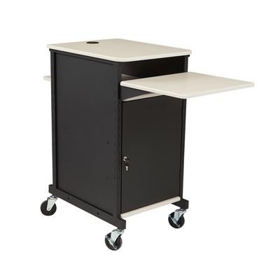 National Public Seating PRC400 40" 4 Level Presentation Station - Steel/Laminate, Black/Ivory, White
