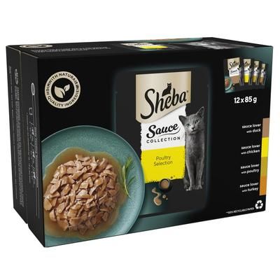 12x85g Gravy Poultry Selection Sauce Collection Pouches Sheba Wet Cat Food