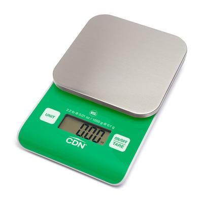 CDN SD0202-G 2 1/5 lb Digital Precision Scale w/ Removable Platform - 4 9/20" x 4 9/20", Green