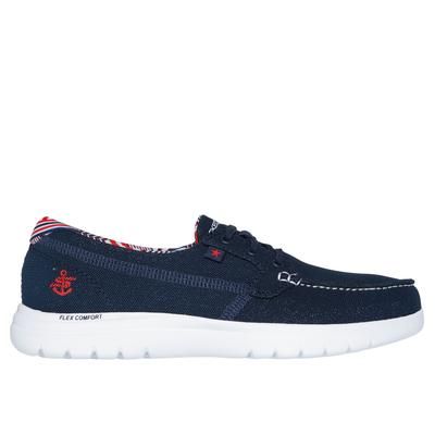 Skechers Women's On-the-GO Flex - Luminara Shoes | Size 8.5 | Navy/Red | Textile | Vegan | Machine Washable