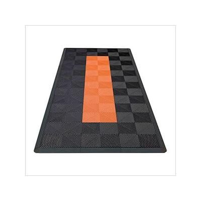 Swisstrax Ribtrax Pro Motorcycle Garage Floor Tile Mat (Jet Black / Tropical Orange)