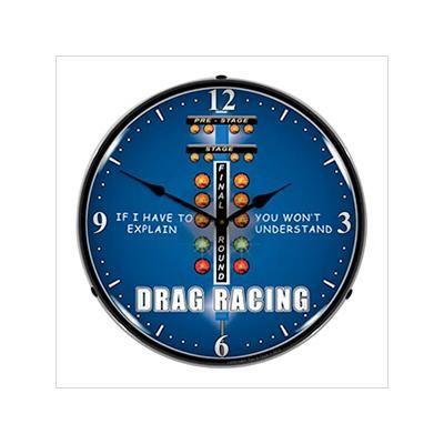 Collectable Sign and Clock Drag Racing Backlit Wall Clock
