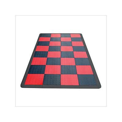 Swisstrax Diamondtrax Home Motorcycle Garage Floor Tile Mat (Jet Black / Racing Red)