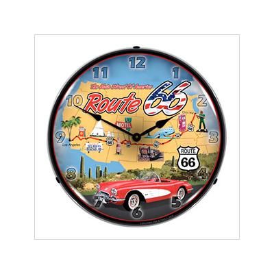 Collectable Sign and Clock Route 66 USA Backlit Wall Clock