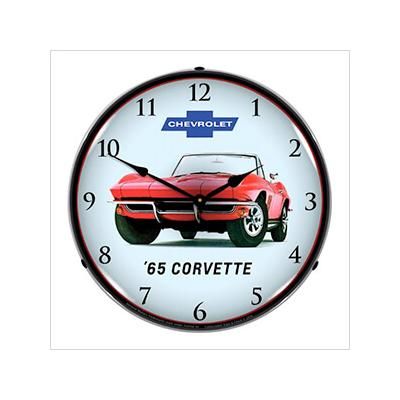 Collectable Sign and Clock 1965 Corvette Convertible Backlit Wall Clock