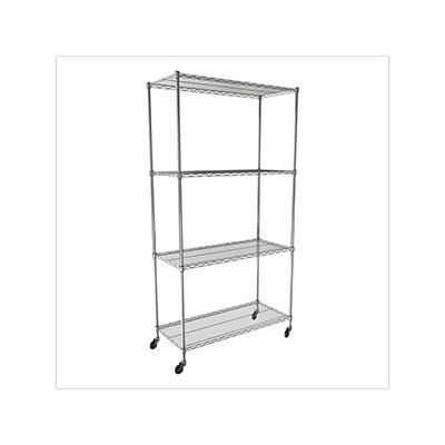 SafeRacks NSF 4-Tier Wire Shelving Rack with Wheels - 48 x 72 x 18