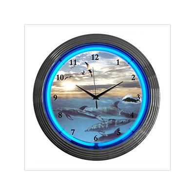 Neonetics 15-Inch Dolphins at Sea Neon Clock